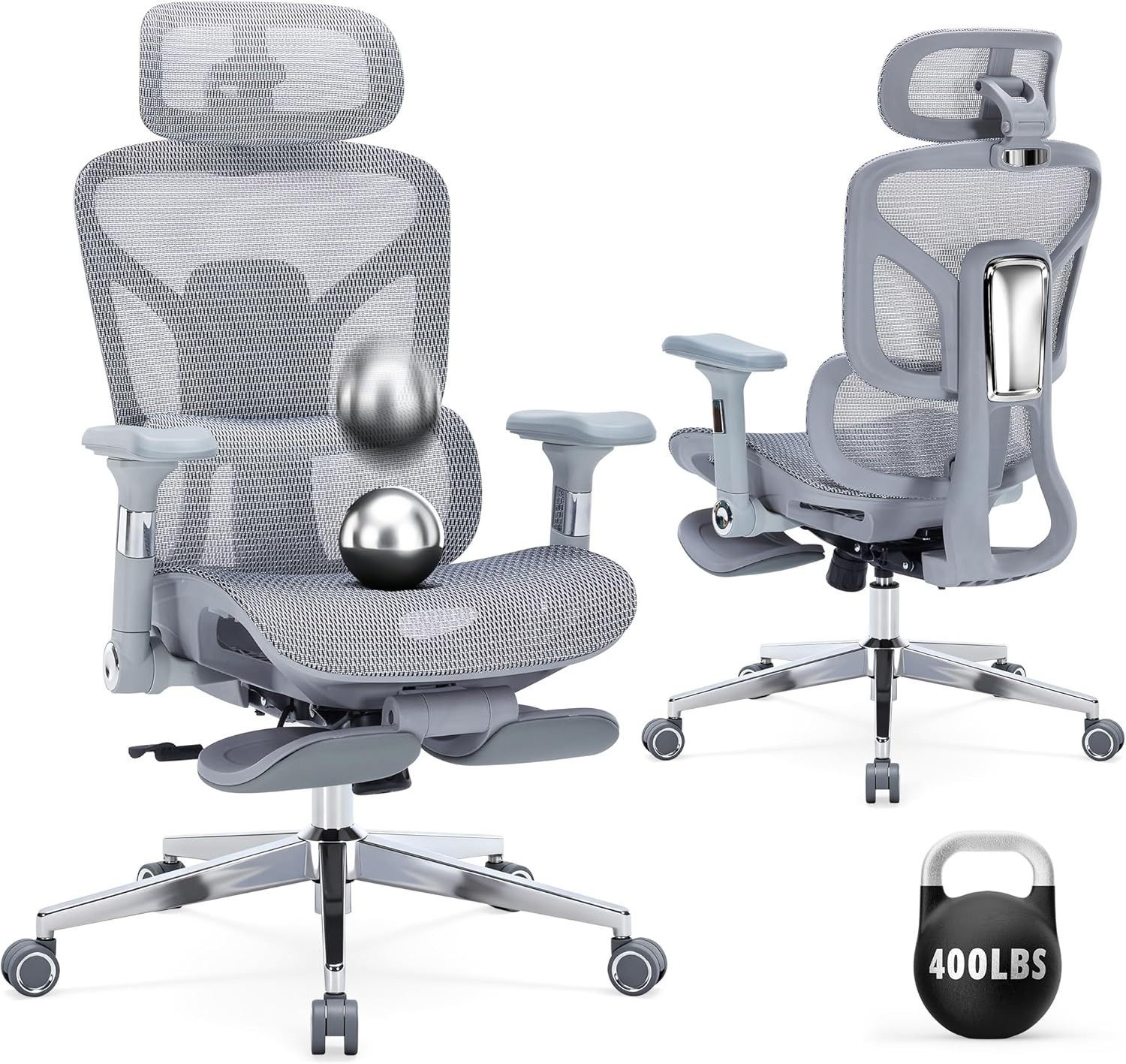 Heavy Duty Ergonomic Office Chair with Footrest & Adjustable Features