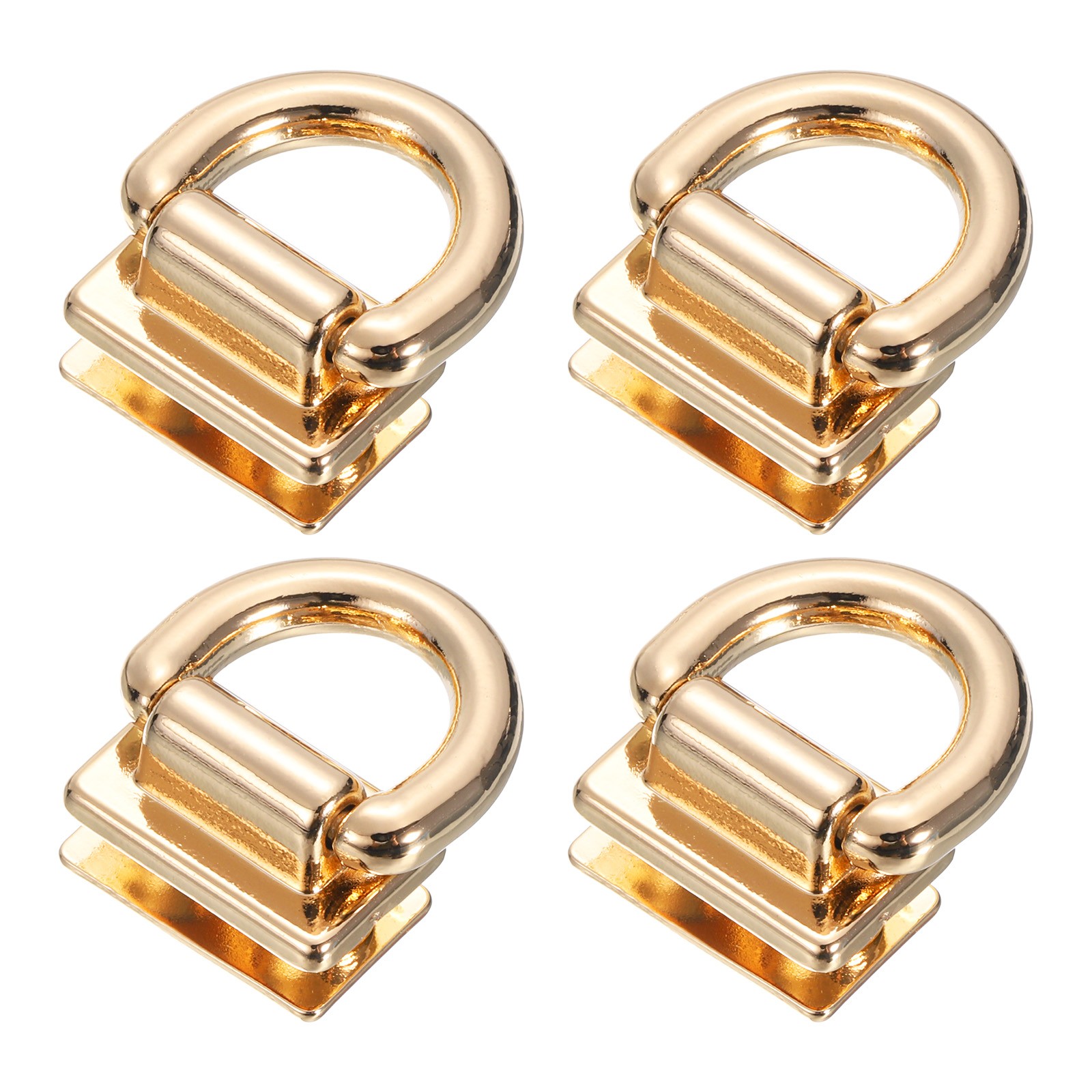 4Pcs Metal Bag Connector with D Ring 18mm Purse Bridge Hanger Buckle Light Gold