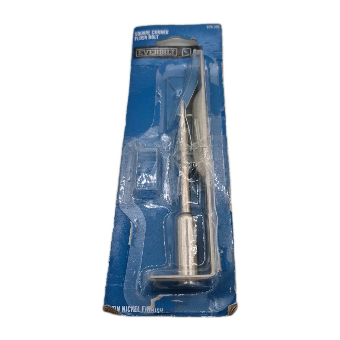 EVERBILT 13547 6 IN. Satin Nickle Square Corner Flush Bolt NO SCREWS