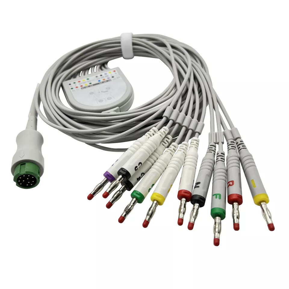 10 Lead EKG ECG Cable Leadwires Banana 4.0 Plug for Biocare IE6 Patient Monitor