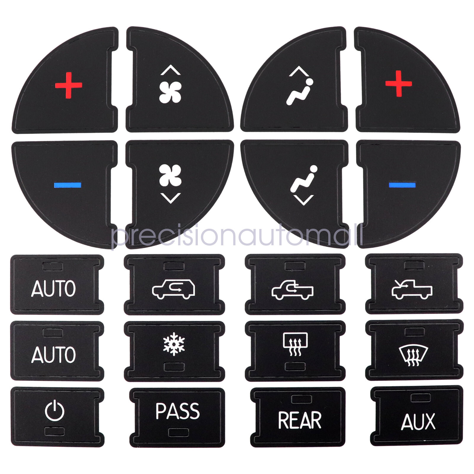 AC Dash Button Repair Kit Decal Stickers Replacement for 2008-2012 Buick Enclave
