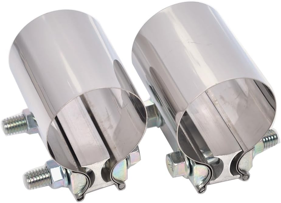 2 inch Exhaust Clamps, 2" Exhaust Lap Joint Butt Clamps, (2 Pieces)