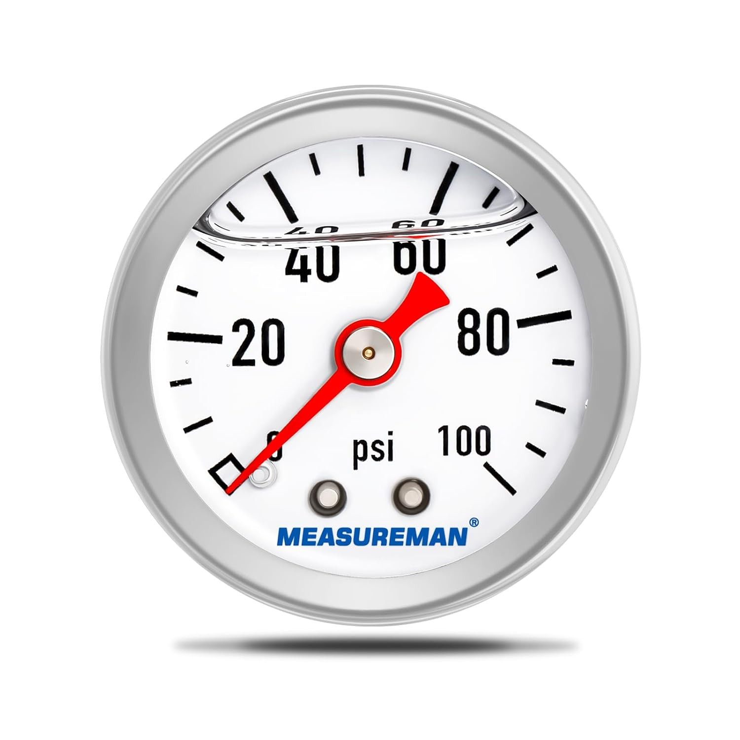 1-1/2" Dial Size, 304 Stainless Steel Case, Liquid Filled Fuel Pressure Gauge, 0