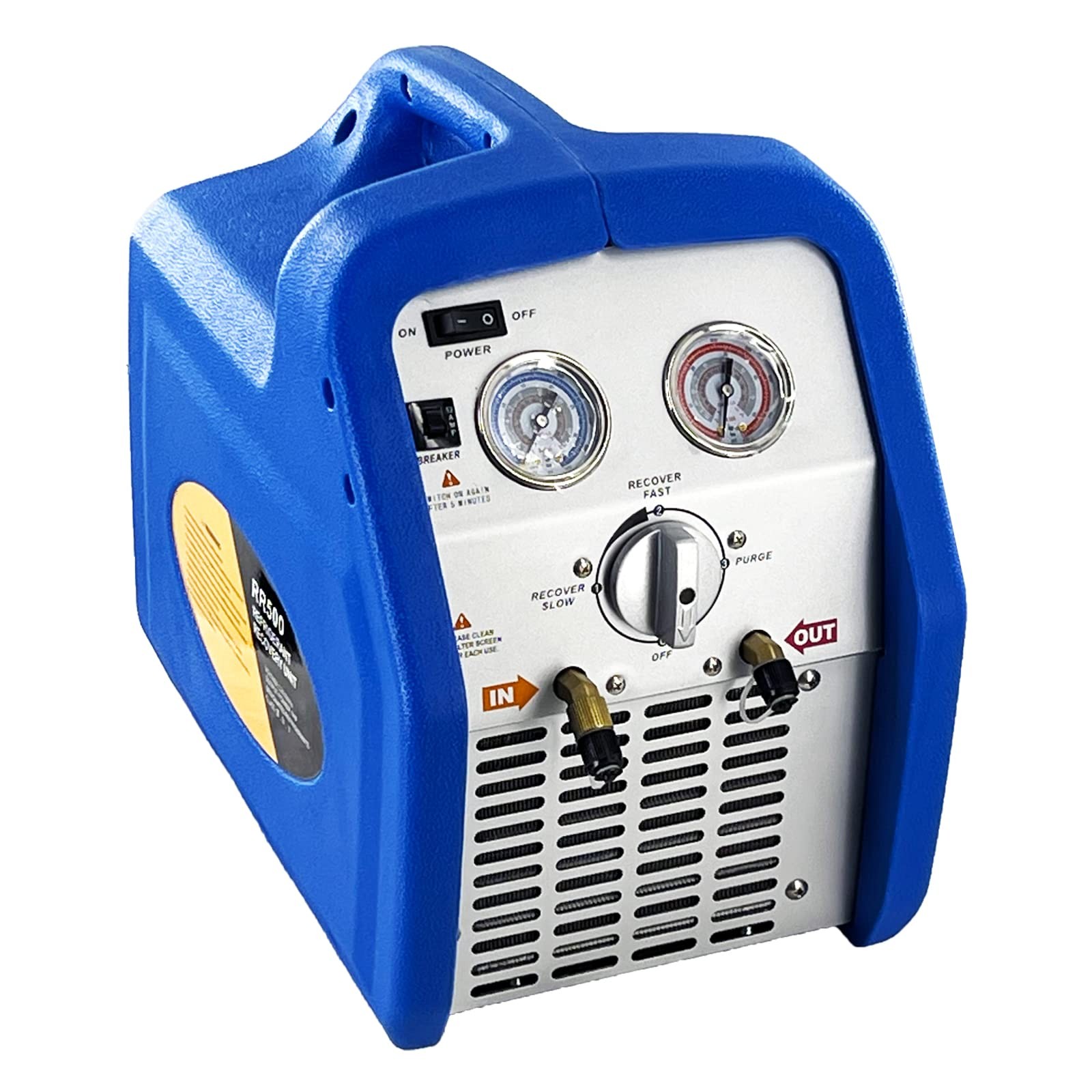 P PBAUTOS 1HP Dual Cylinder Refrigerant Recovery Machine, 110V120V 60Hz Porta...
