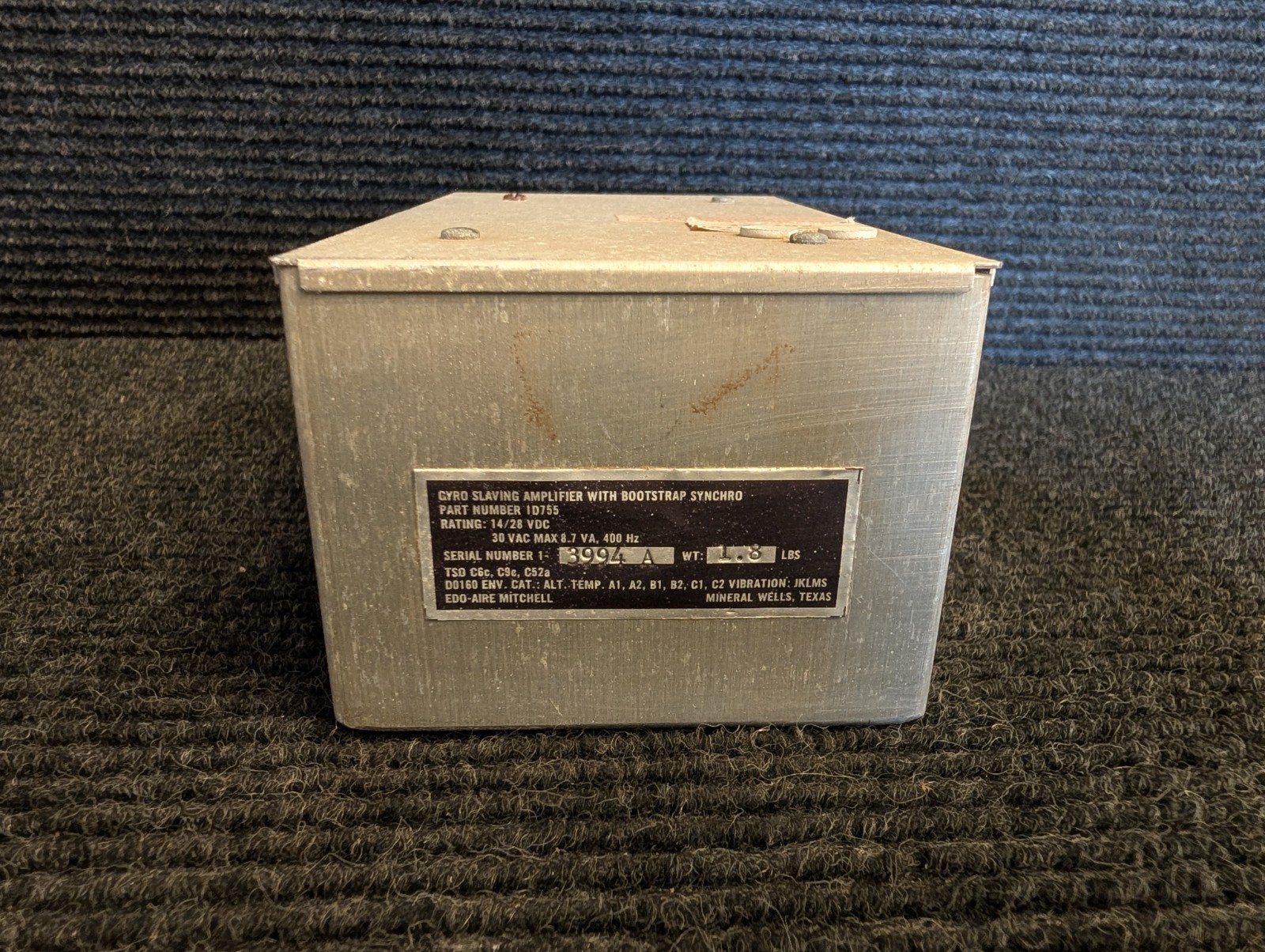 Edo Aire Gyro Slaving Amplifier with Bootstrap, Part# 1D755
