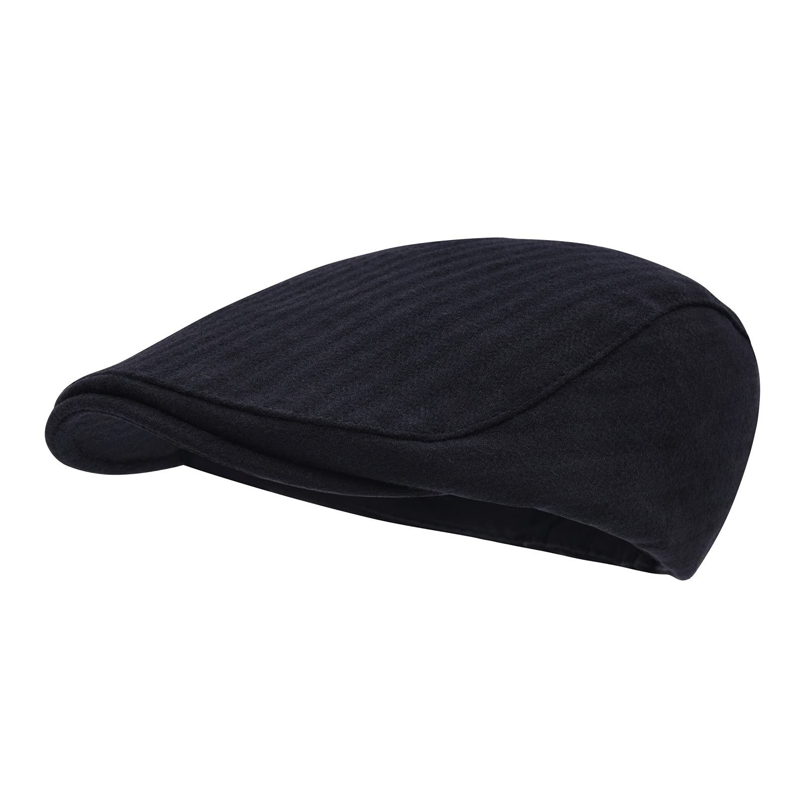 STARANCE Men's Flat Cap Wool Tweed Driving Irish Newsboy Hat One Size Black
