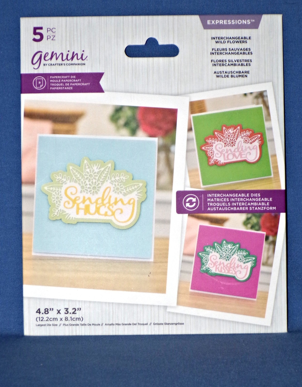Crafters Companion Interchangeable Wild Flowers Die Sentiment Gemini Expression