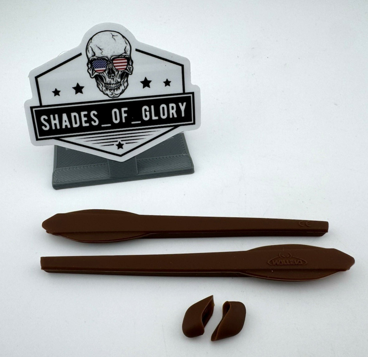 WALLEVA RUBBER KIT FOR OAKLEY FLAK 2.0/ XL SUNGLASSES BROWN EARSOCKS NOSE PADS