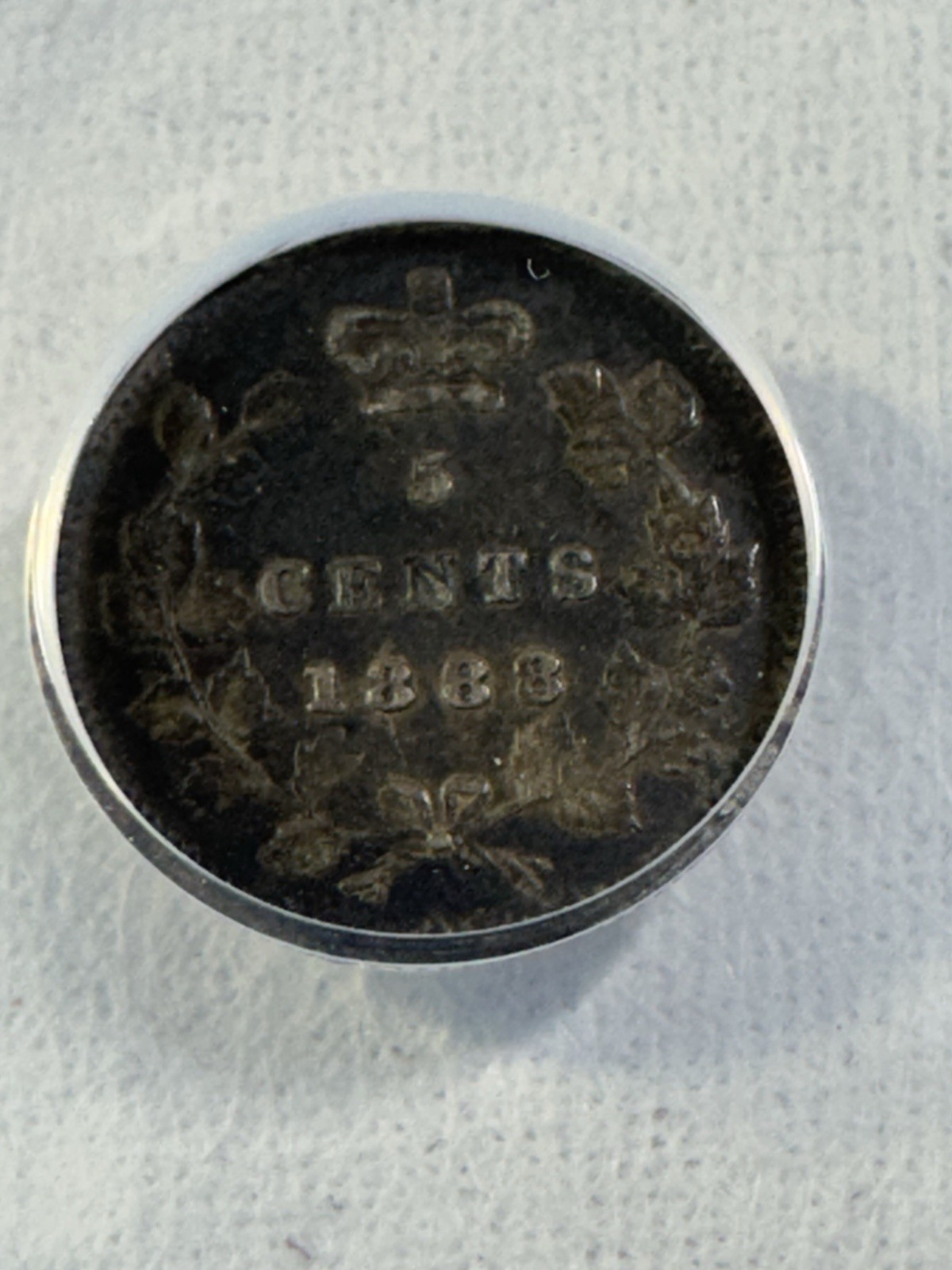 1888 Canada 5 Cents Small Silver Coin Graded XF 40 by ANACS