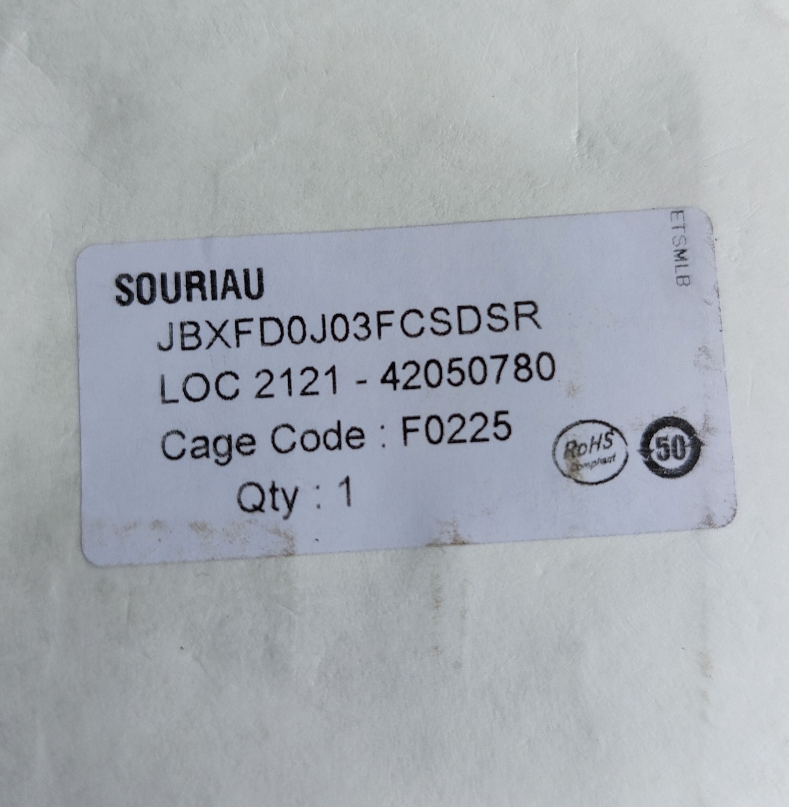 Souriau JBXD0J03FCSDSR Push Pull Circular Connector 3P Strt Socket Plug Crimp 0