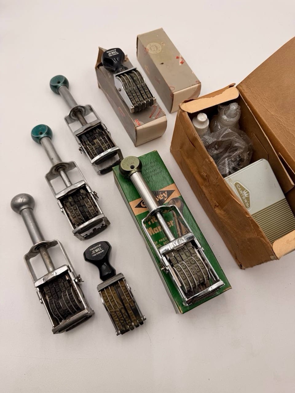 Vintage Numbering Machine & Price Marker Stamp Lot – Garvey, Jewel