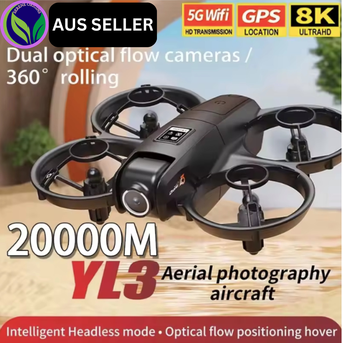 8K YL3 Dual Cam Drone WIFI GPS Bush Motor HD Aerial Photography Remote Control