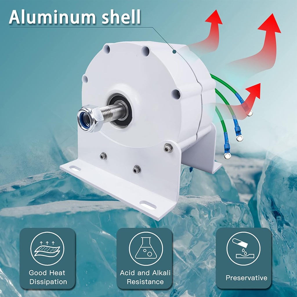 8000W Electric Permanent Magnet Generator 48V 3-Phase Gearless Magnet Alternator