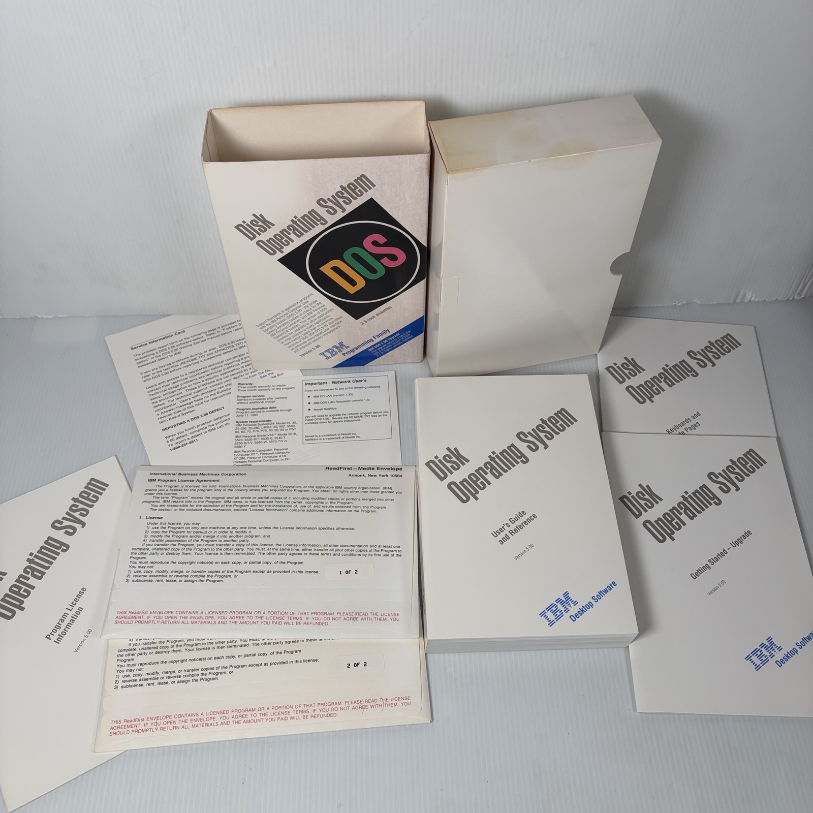 Vintage IBM DOS 5.0 Upgrade Kit Disk Operating System Software 3.5" Floppy Disks
