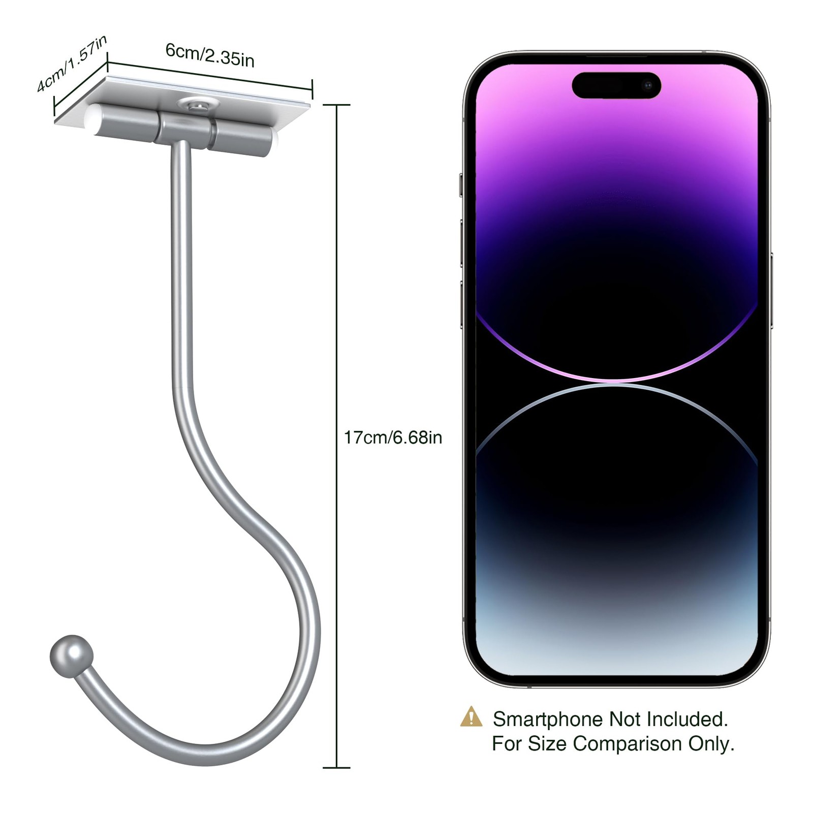 Banana Hanger Hook Under Cabinet - Stainless, Adhesive, Holds 13 LB, 2 Pack