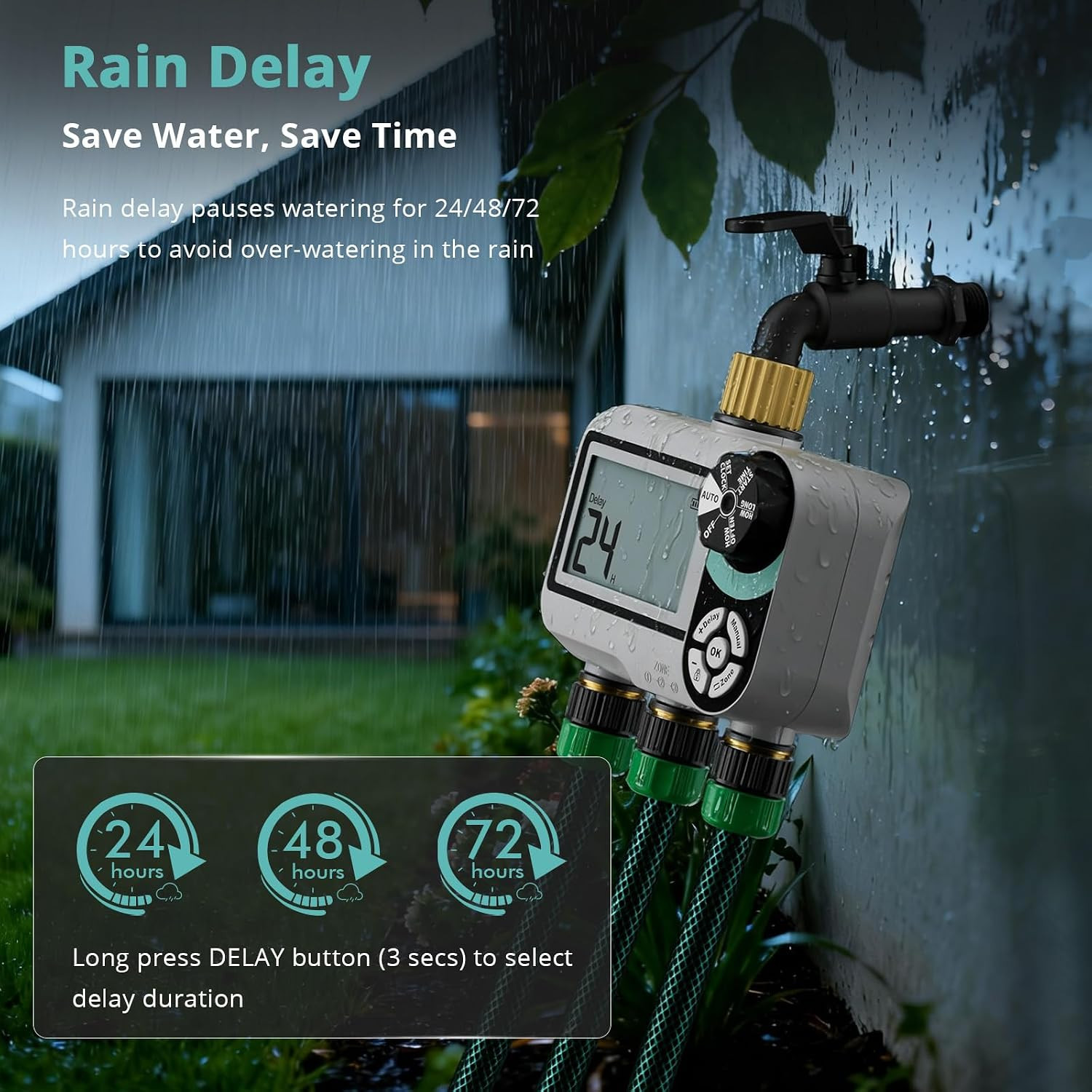 QUOBAS Brass Sprinkler Timer for Garden Hose, Programmable Water Timer for Hose