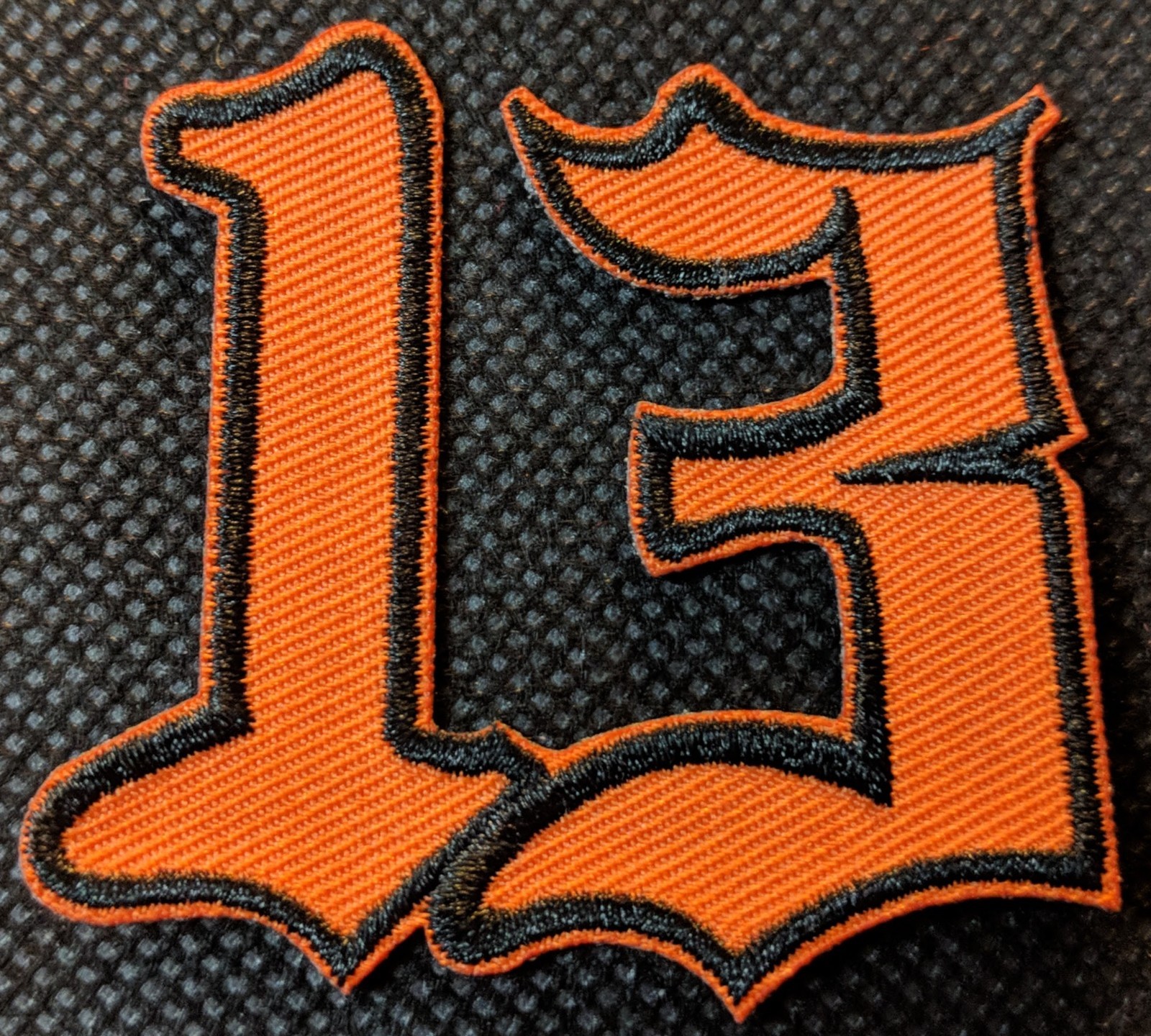 Number 13 Black on Orange # 13 Patch Motorcycle Patch Biker Patch
