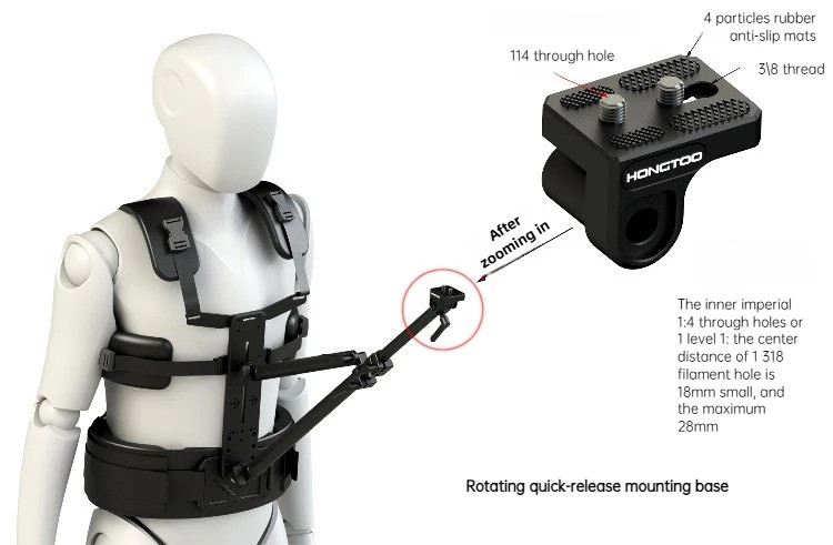 Hongtoo DSLR Vest Rig Bracket Camera Chest Mount Load 2kg w/ shoulder strap