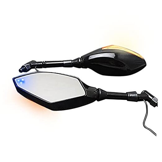 Universal Motorcycle Indicator 10mm 8mm Rear View Side Mirrors Integrated LED