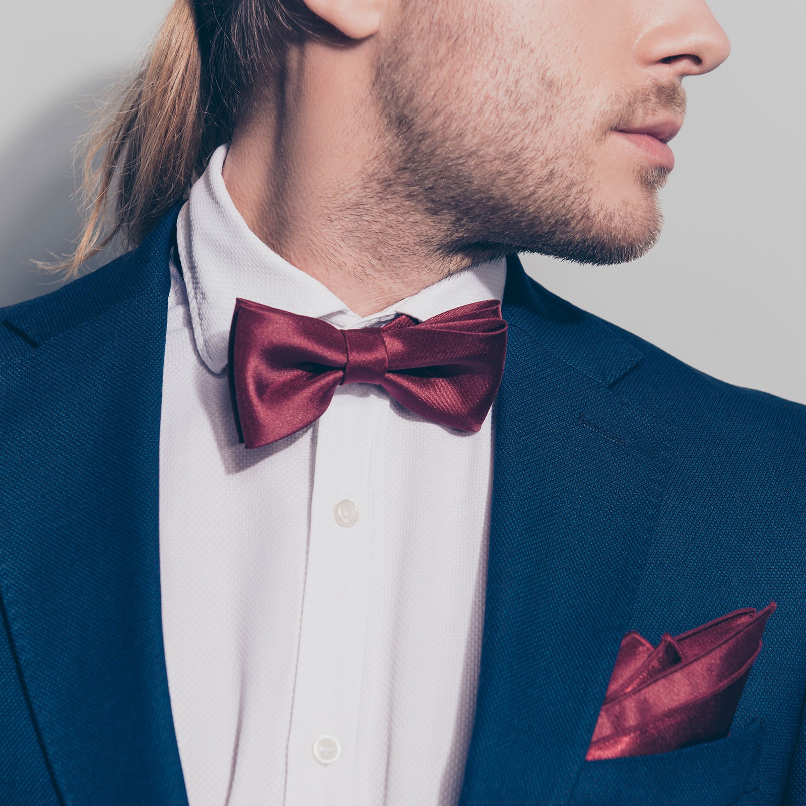 Bow Tie for Men, Adjustable Bow Ties with Pocket Square(Dark Coffee)