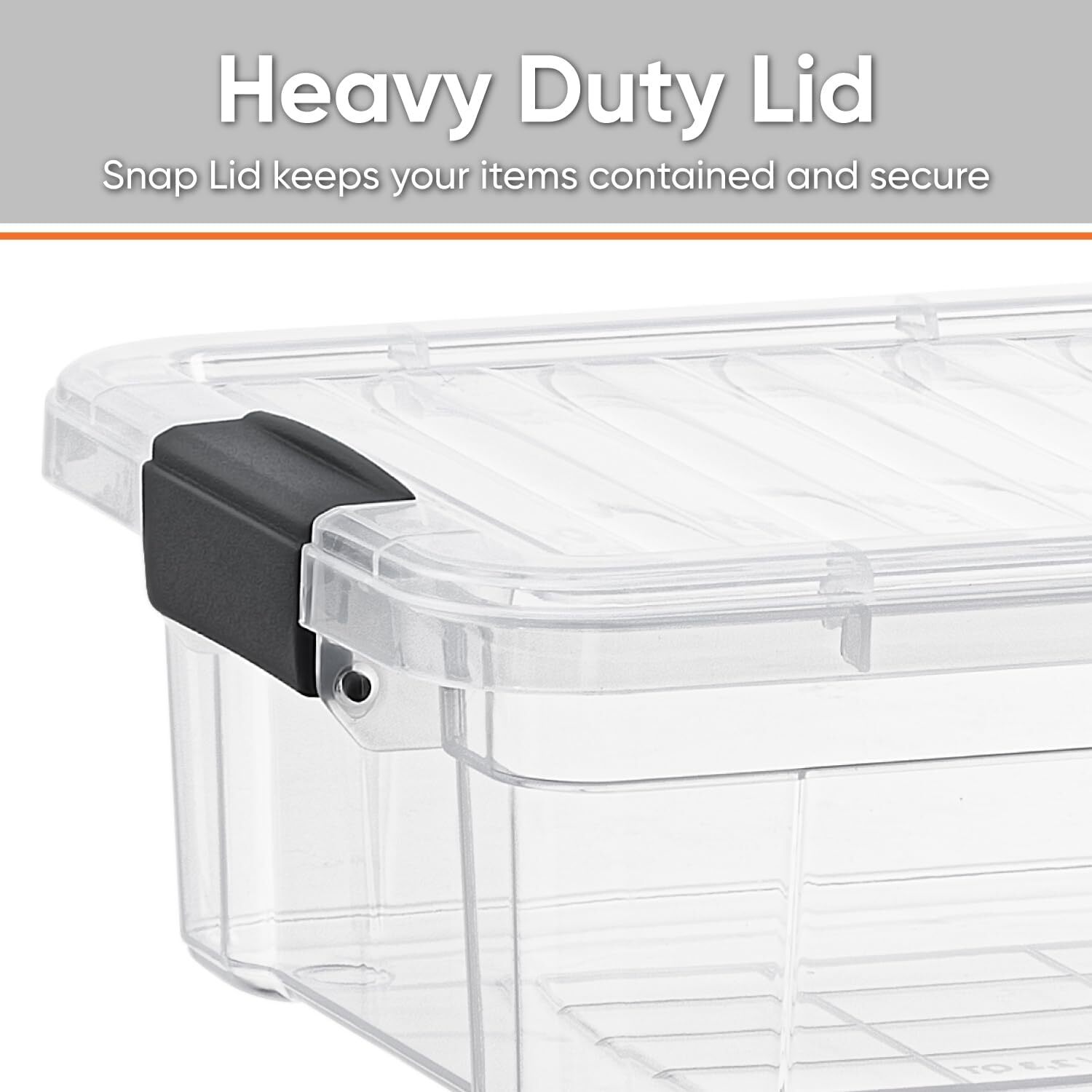 Superio Clear Storage Bins with Lids, 2 Pack- Plastic Storage Boxes - 1.25 Quart