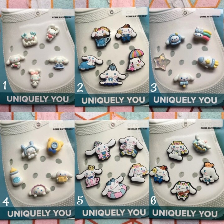 Handmade 5 pack cinnamoroll cinnamon dog shoe charms set