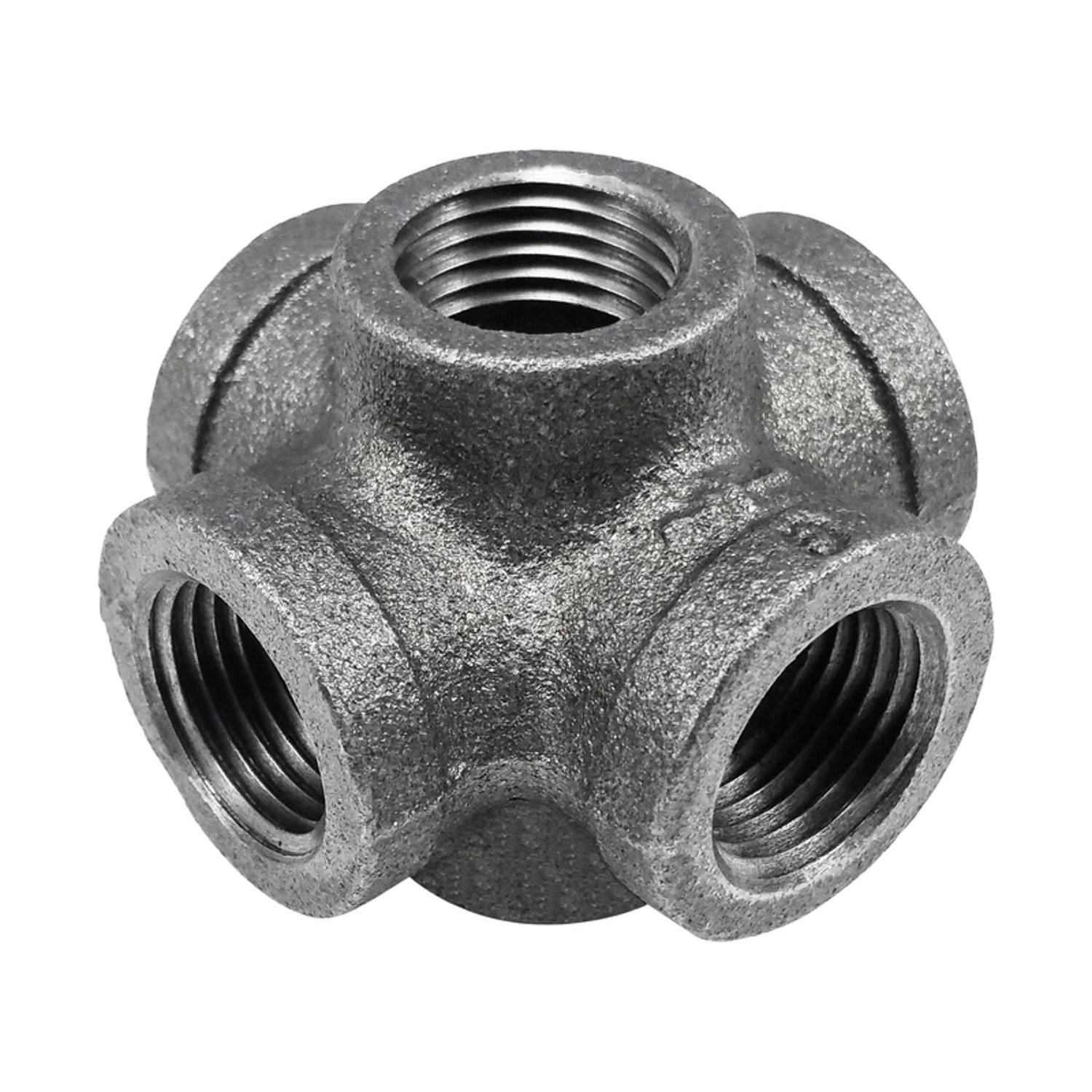 STZ Industries 1/2in. FIP T X 1/2in. D FIP Iron 2.25in. L 6-Way Cross Fitting