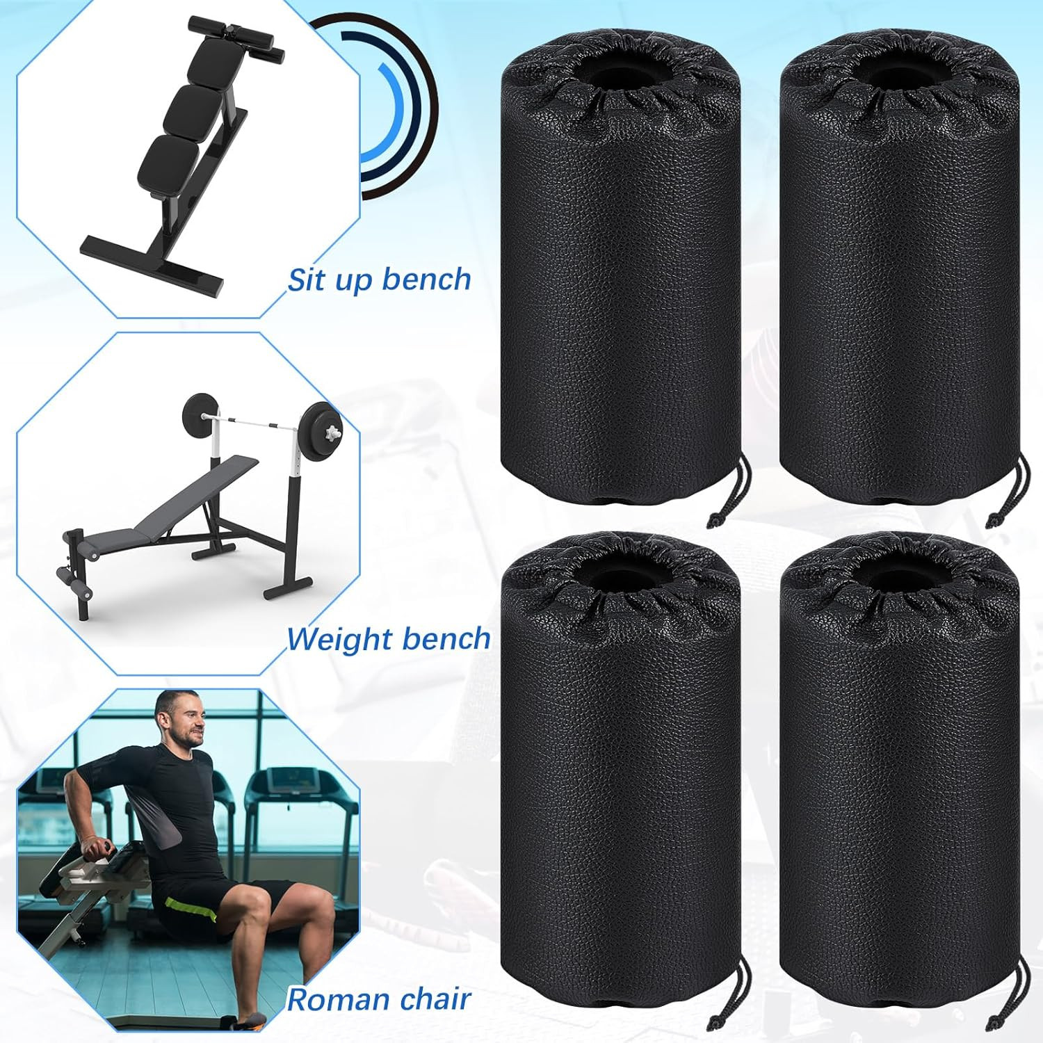 4 Pcs Foam Foot Pads Foam Roller Pad Replacement for Weight Bench