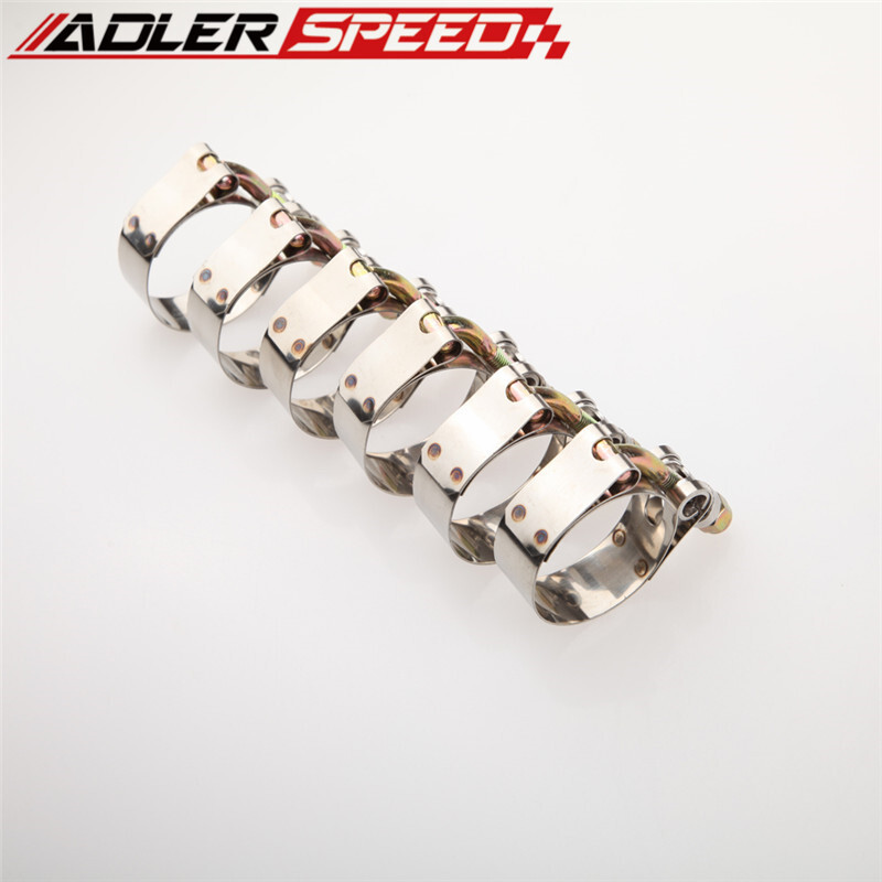 US Set(6) 1.75" Stainless Steel Turbo Pipe Hose Coupler T-bolt Clamps 47mm-55mm