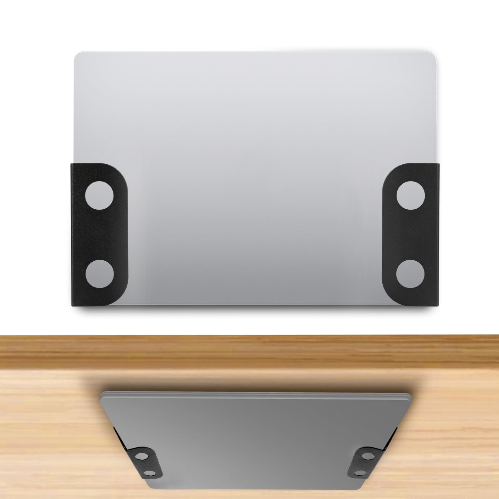 Under Desk Laptop Mount Wall Holder Adhesive Screws Fits Up To 1.47 Inch Black
