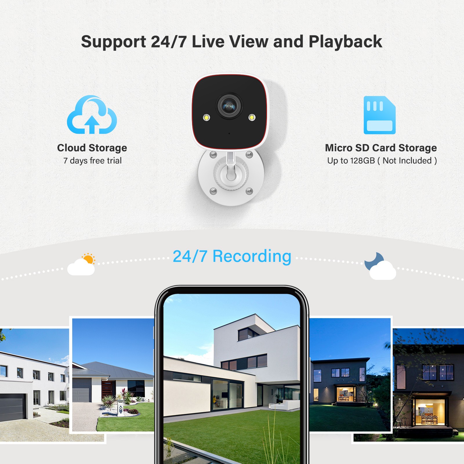 Smart Wireless WiFi Security Camera System Indoor Night Vision 3MP 2-Way Audio