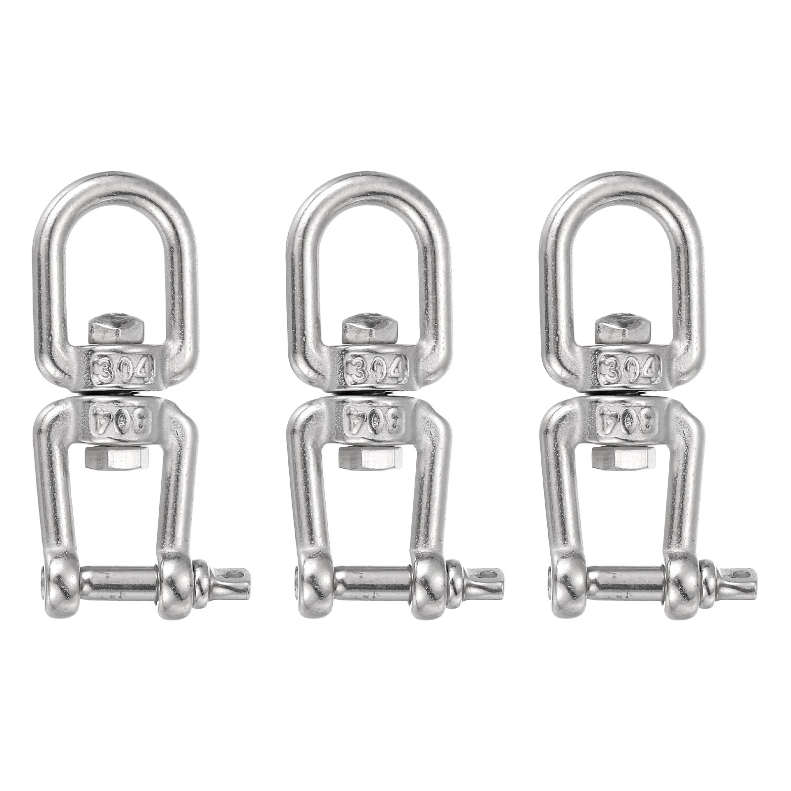 Double Ended Swivel Hook, (M5, 3Pcs), Eye to Jaw Swivel Shackle Ring Connector