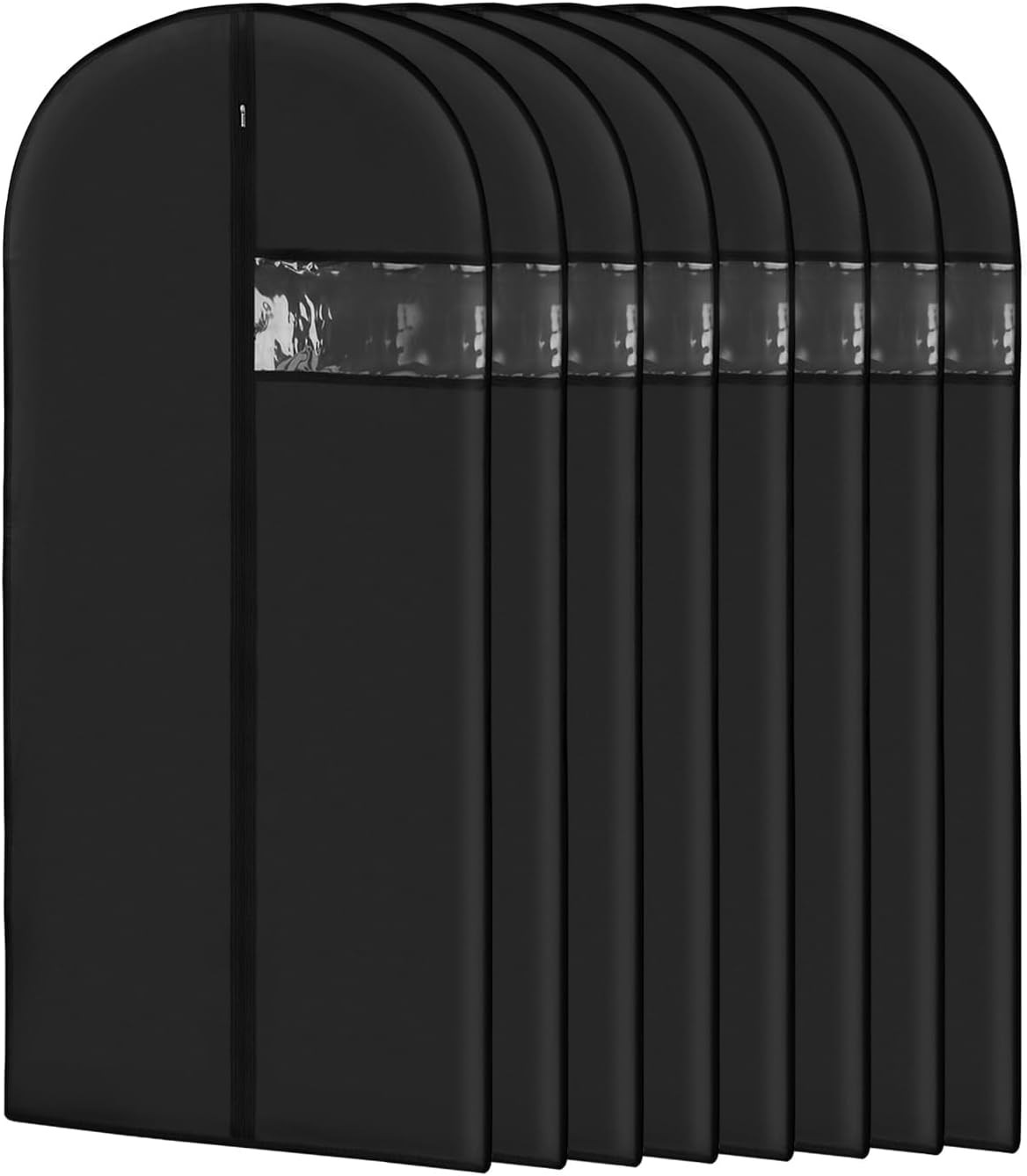 Garment Bags for Hanging Clothes 8 Packs Washable Black Suit Bags for Closet Sto