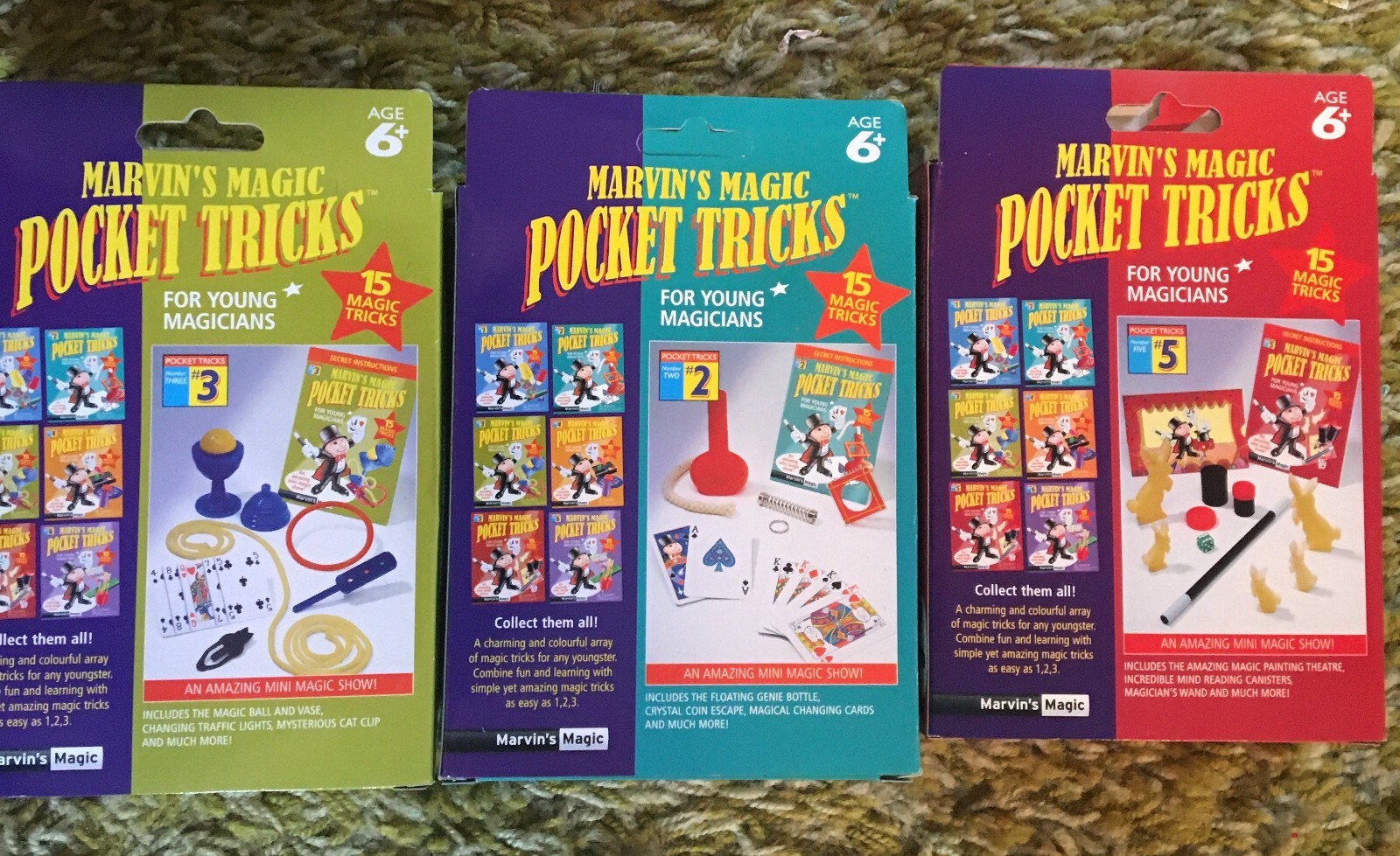 Marvin's Magic Pocket Tricks New 3 Sets 45 Magic Tricks NIB