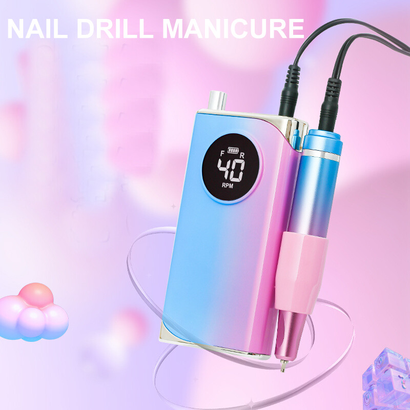 40000RPM Rechargeable Nail Drill Manicure Machine w/ Pause Mode Nail Salon USA