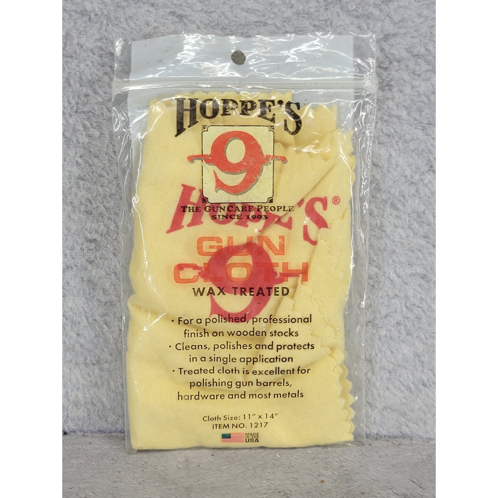 Hoppes 9 Gun Cloth Wax Treated 11x14 Cleaning Polishing Cloth 1217 Made in USA