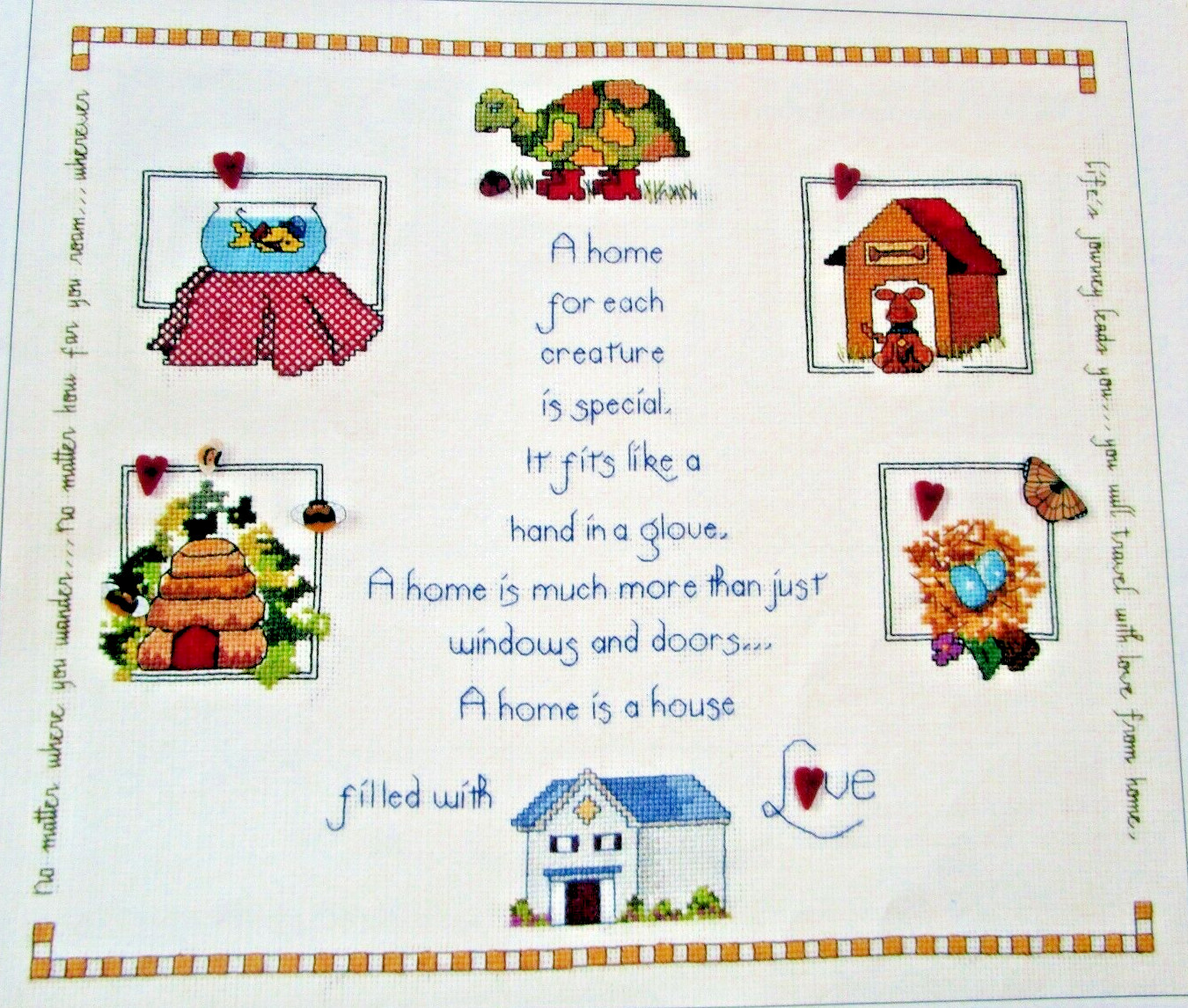 Home For Every Creature Turtle Fish Bees Dog Butterfly CROSS STITCH PATTERN