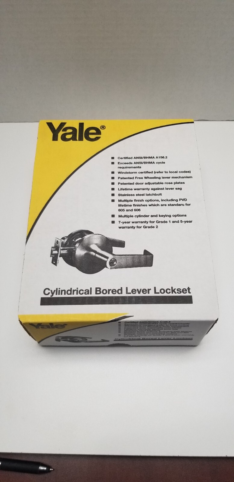 Yale AU 5305 LN 626 Grade 2 StoreRoom Lever Cylindrical Lock Set