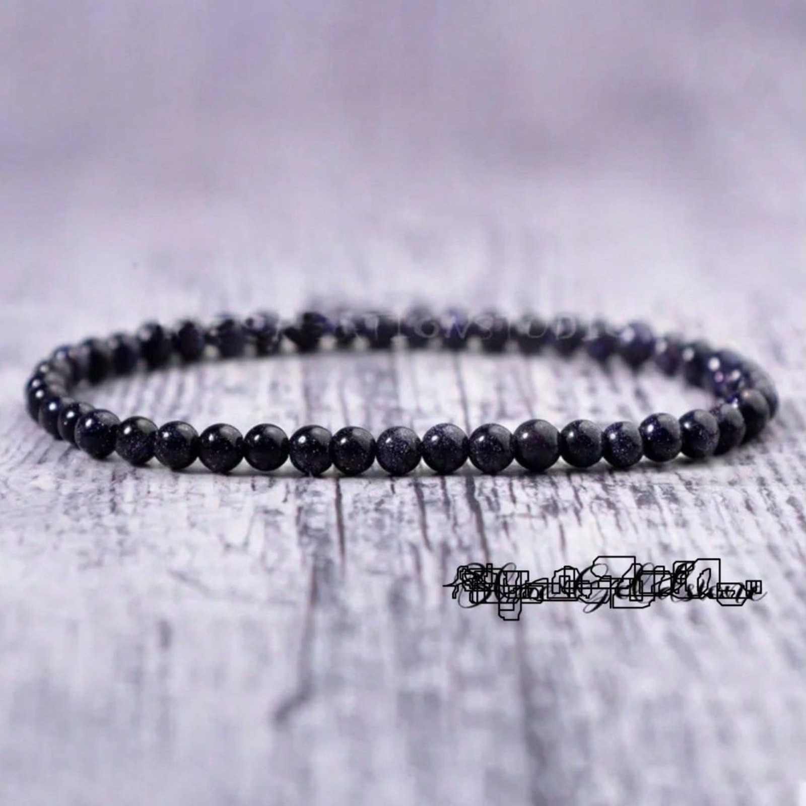 Natural Black Obsidian Beaded Stretch Bracelet Gemstone Healing Crystal Stone