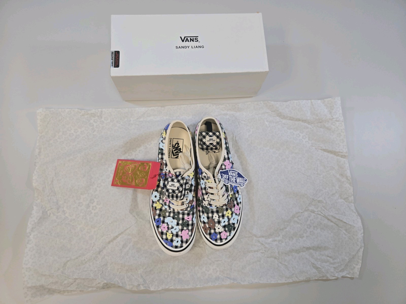 Vans x Sandy Liang Authentic Gingham Floral Sneaker Skate Shoes Men's 10.5/ W 12