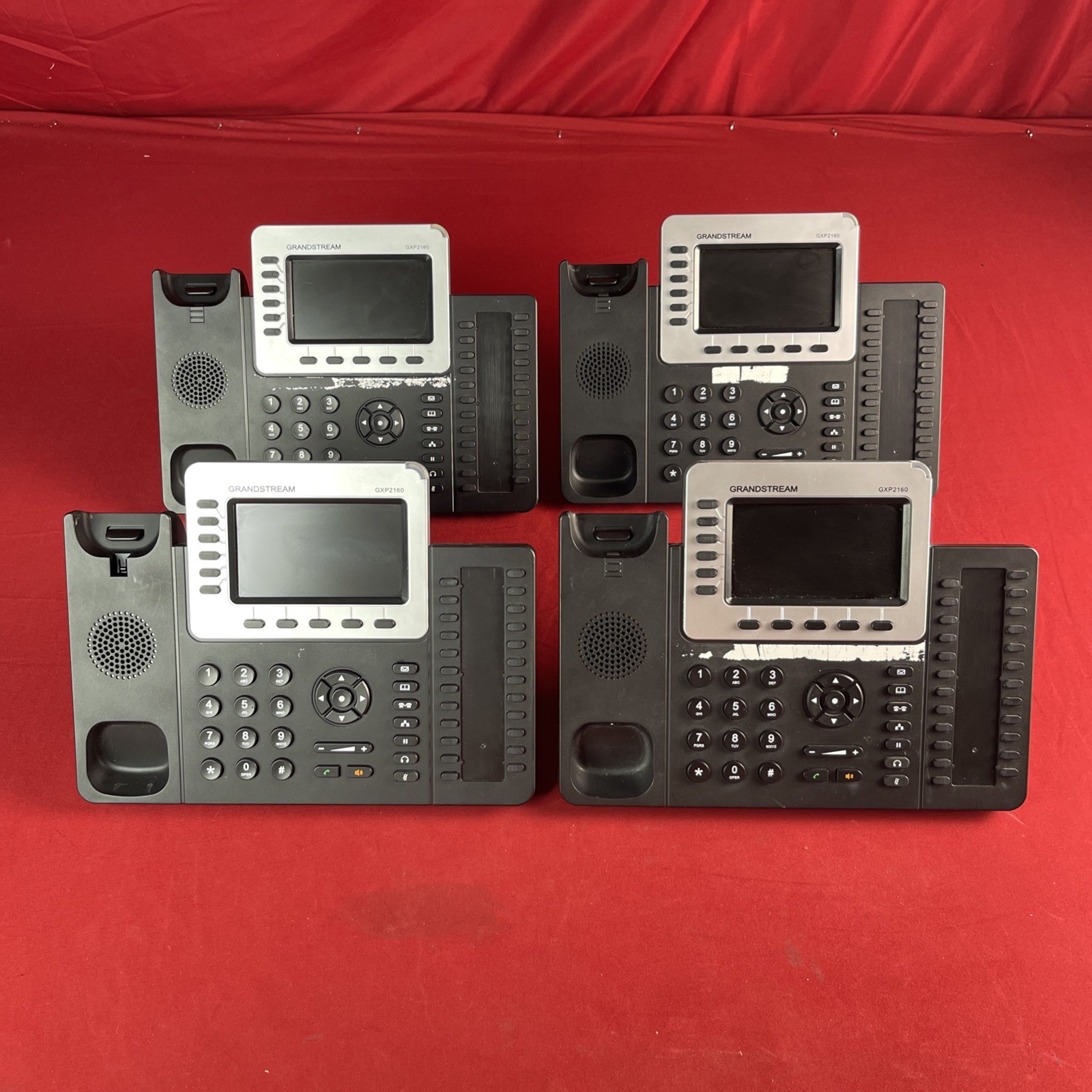 Lot Of 4 Grandstream (GXP2160) VoIP Phone Replacement Base W/Wall Mount