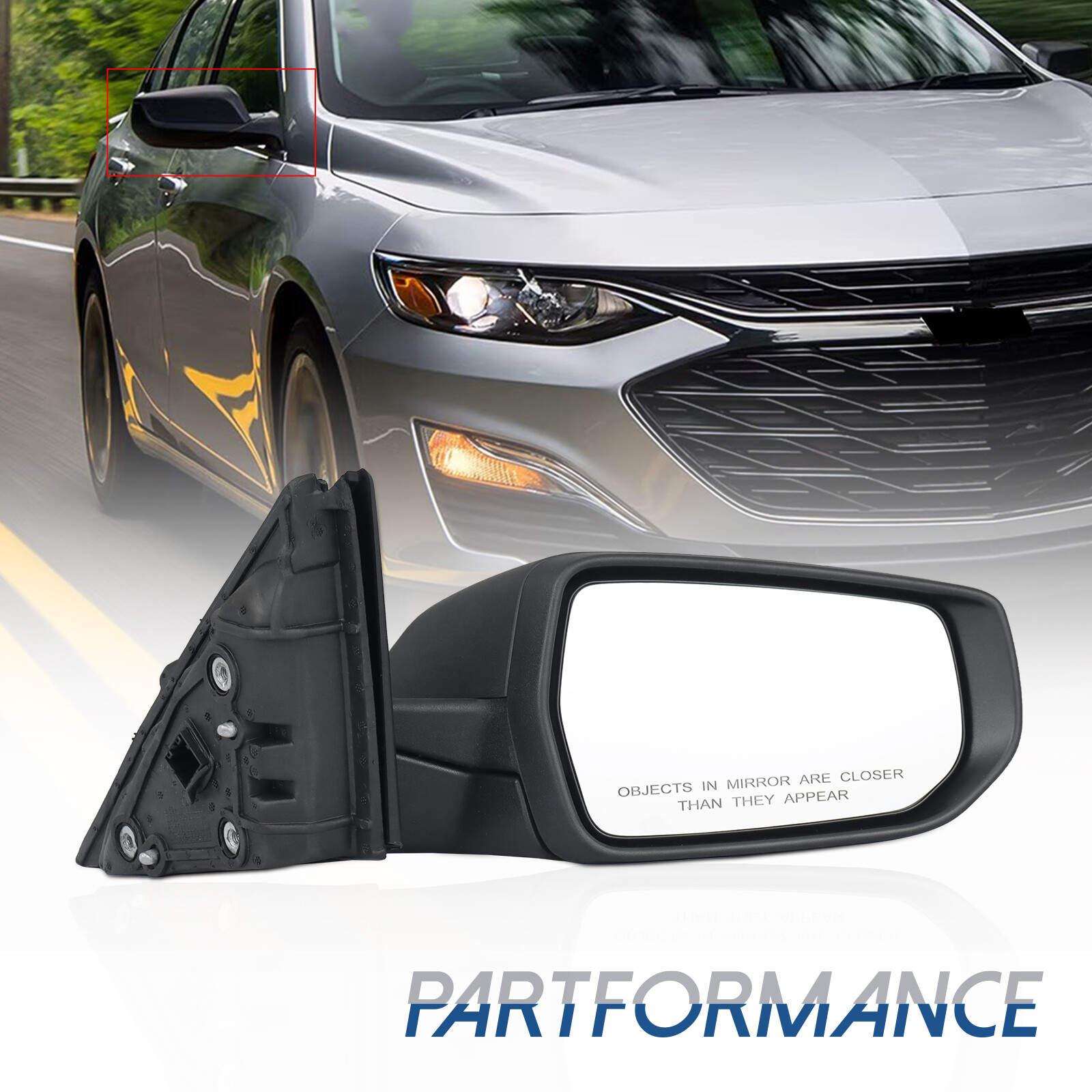 Mirrors  Passenger Right Side for Chevy Hand Chevrolet Malibu 2016-2022 3Pins