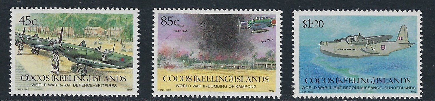 50th Anniversary of WWII  MNH Stamps from Cocos Is.  CV $9.00......13N...C-716