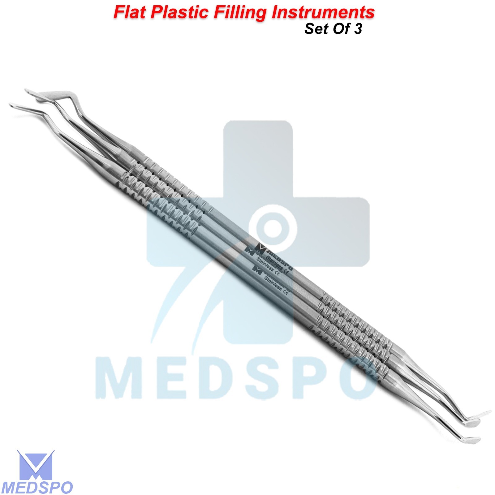 Flat Plastic Composite Filling Tools Dental Restorative Double Ended Instruments