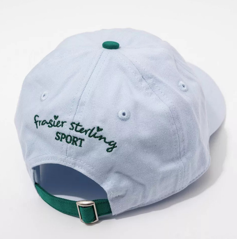 Tennis Club Hat - Frasier Sterling Blue/Green: Cream Cotton Year-Round Adjustabl