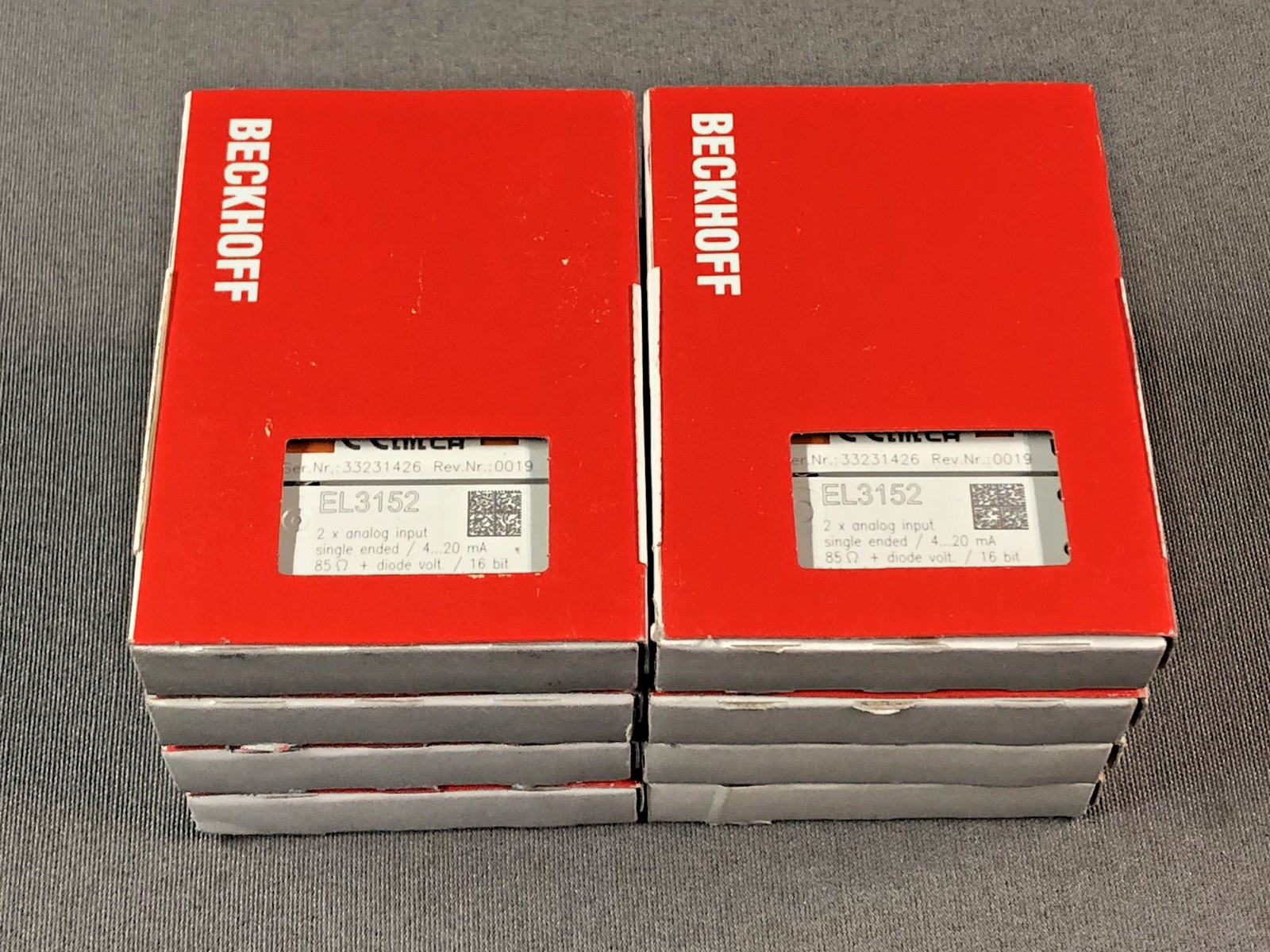 (1) Beckhoff EL3152 EtherCAT 2 Ch. Analog Input Module 4-20ma 16 Bit Single-End
