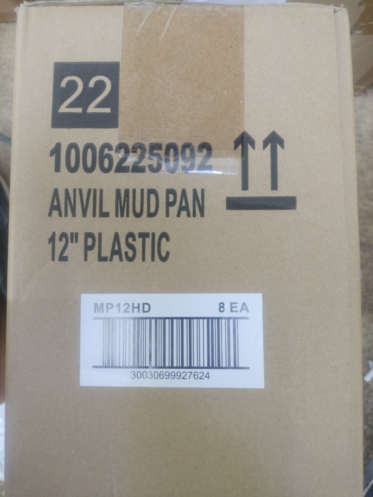 Anvil 12in Plastic Mud Pan. Qty - 8