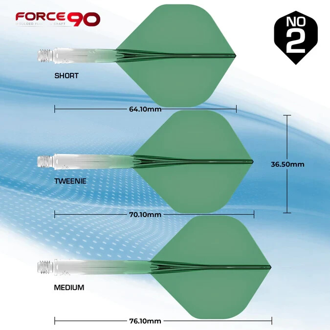 GRADIENT GREEN INTERMEDIATE NO2 MISSION FORCE 90 1 PIECE MOLDED SHAFT & FLIGHT