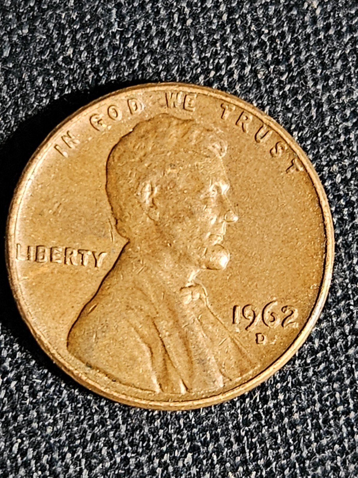 1962 D Penny Errors Letters On Rim, Close AM