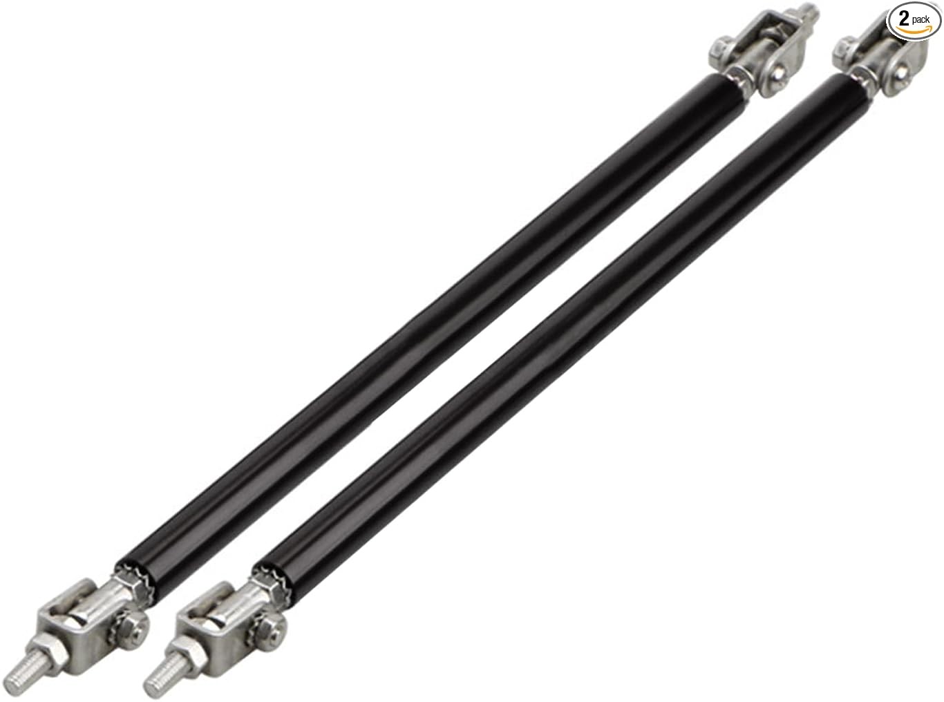 2 PCS Adjustable Splitter Strut Rods, 8" - 11" Front B Size: 2 PCSColor: Black